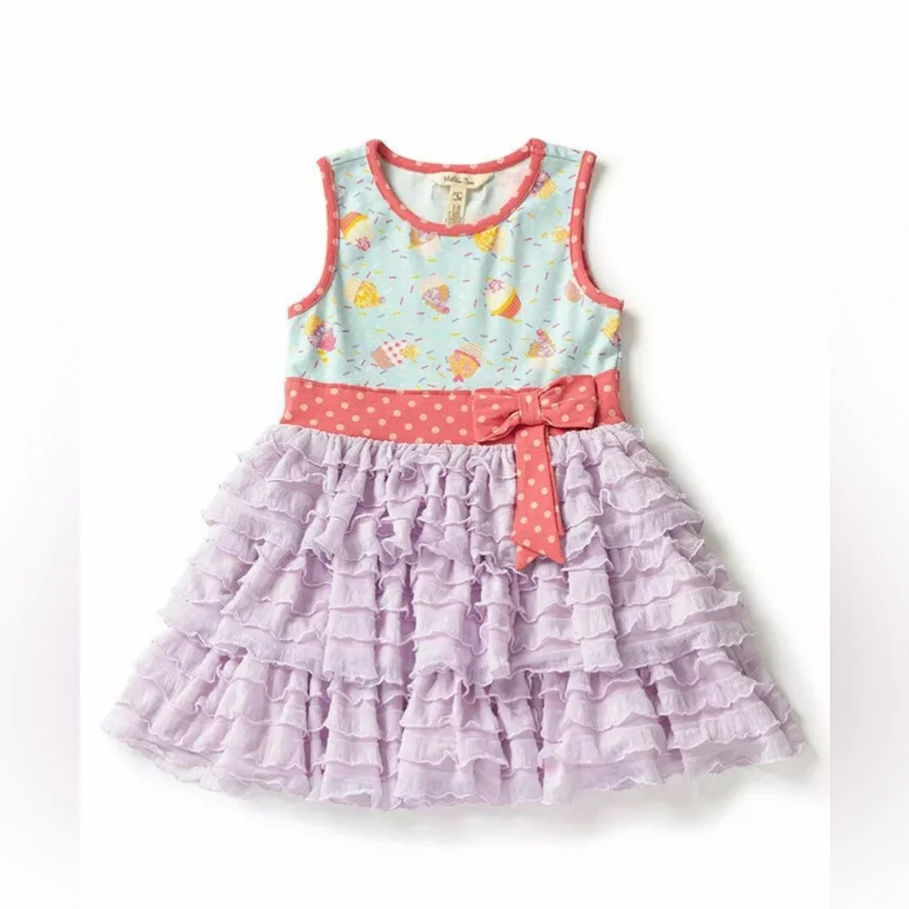 Matilda Jane Girls Lets Eat Cake Dress Size 4 New in Bag Brilliant Daydream